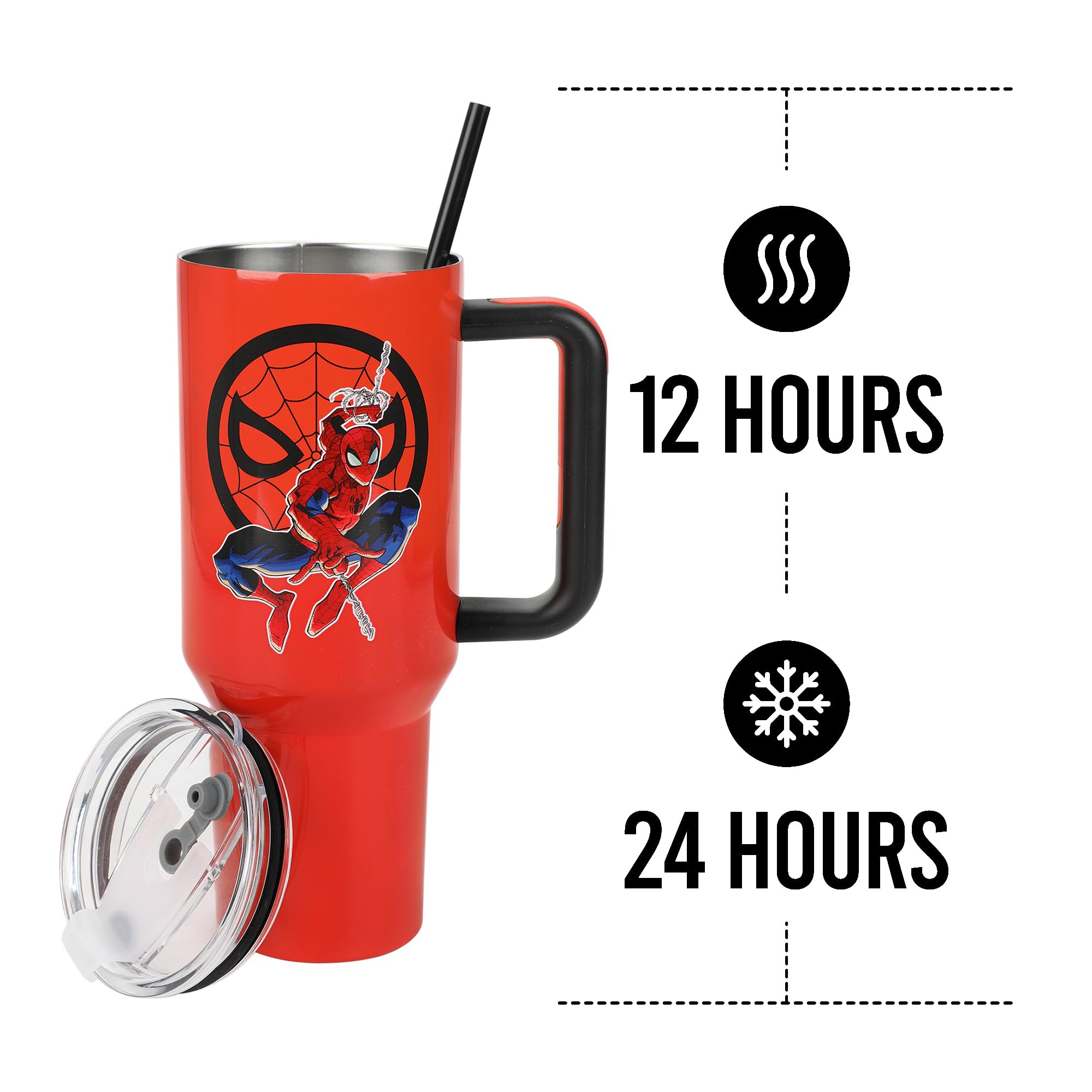 Amazon | Bioworld スパイダーマン 40オンス レッド ステンレス